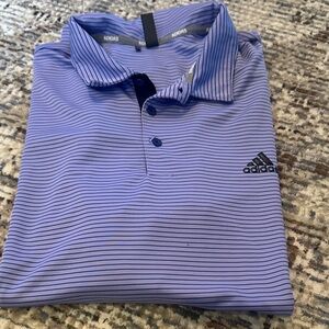Adidas Men's Purple Striped Polo Shirt